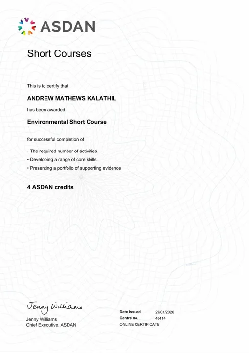 Preview of Environmental Short Course — 4 ASDAN credits